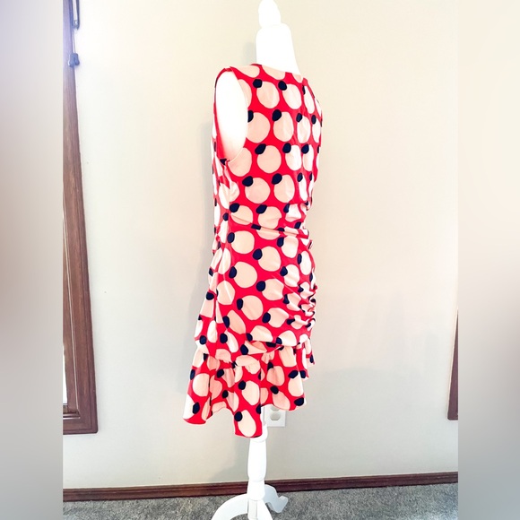 NWT Anthropologie Hutch Sleeveless Shirred Asymmetrical Ruffle-Hem Dress Polka - Picture 10 of 14